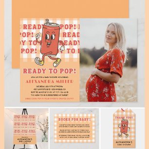 Invitation Elle est prête à éclater Baby Shower Photo gingham