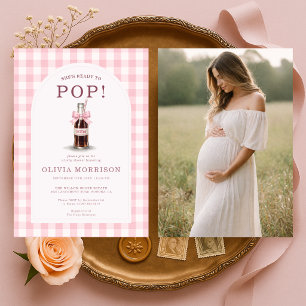 Invitation Elle est prête à éclore Fille Rose Photo Baby Show