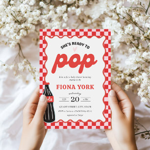 Invitation Elle est prête à faire boum Fête Prénatale Soda Ro