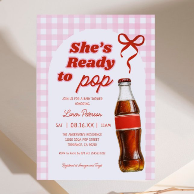 Invitation Elle est prête à faire du Baby shower de soda pour (Créateur téléchargé)