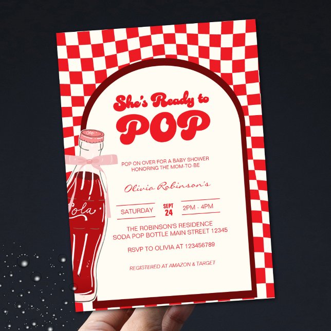 Invitation Elle est prête à faire du soda cola baby shower (Créateur téléchargé)
