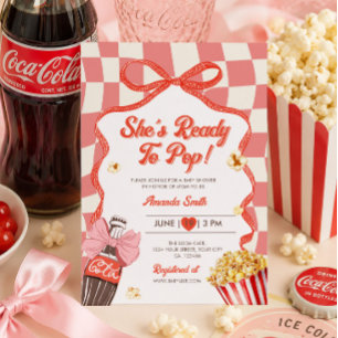 Invitation  Elle est prête à faire éclater Fille Rose Fête Pr