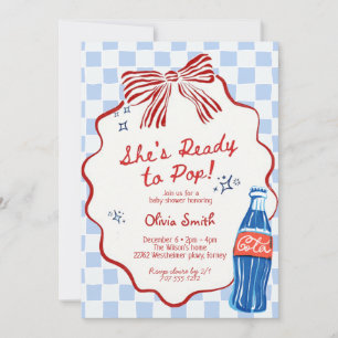 Invitation Elle est prête à faire éclater Soda bleu garçon B