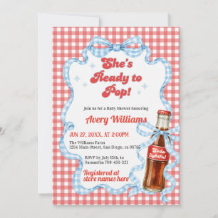 Invitation Elle est prête à faire pop Soda Baby Shower Garçon