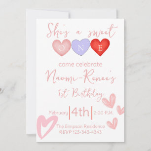 Invitation Elle est sucrée 1er anniversaire