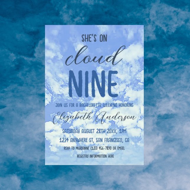 Invitation Elle est Sur Cloud Nine ! Bachelorette (Créateur téléchargé)
