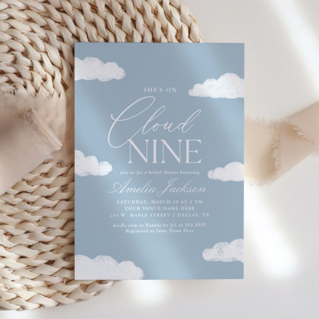 Invitation Elle est sur la Fête des mariées de neuf nuages (Créateur téléchargé)
