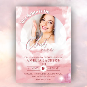 Invitation Elle est sur le nuage neuf Elégante Fête des marié
