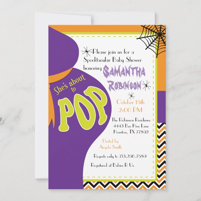 Invitation Elle est sur le point de faire Baby shower la Invi (Devant)