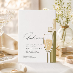Invitation Elle est sur le vin mousseux Cloud Wine Enterremen