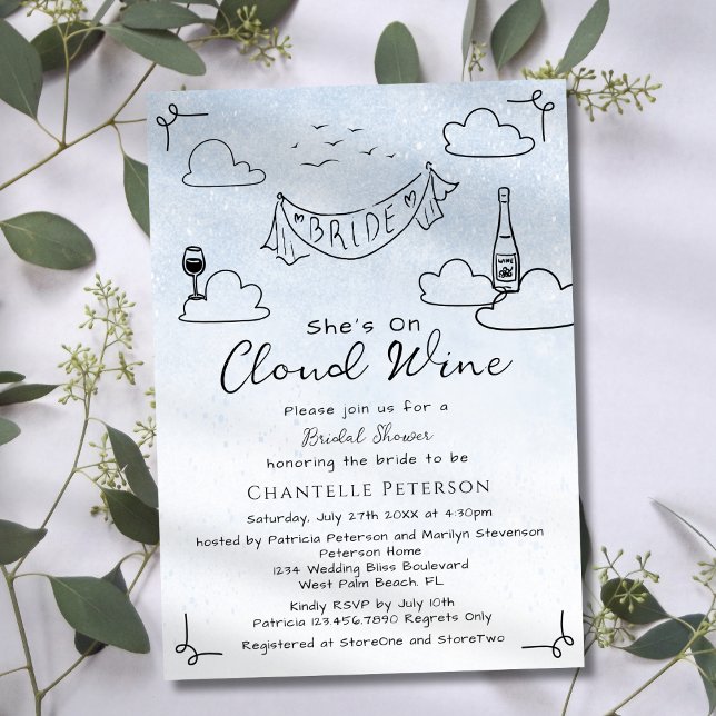 Invitation Elle est sur le vin nuageux Fête des mariées de sc (Créateur téléchargé)