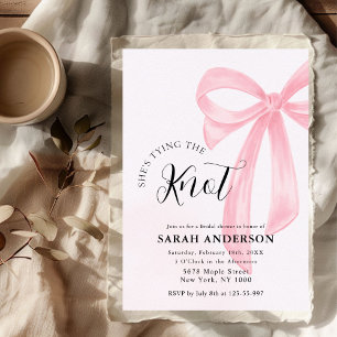 Invitation Elle est Tying the Knot Fête des mariées arc rose