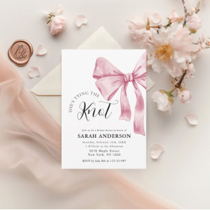 Invitation Elle est Tying the Knot Fête des mariées arc rose