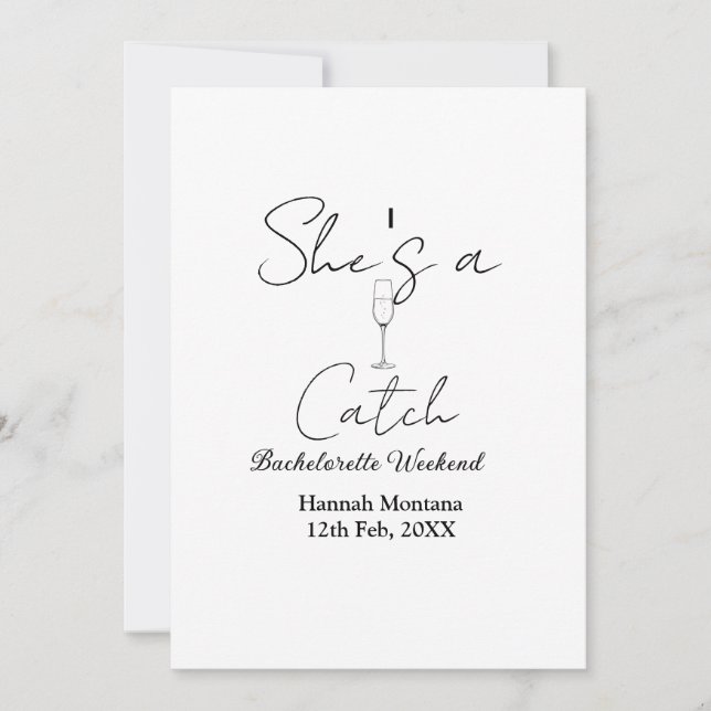 Invitation Elle est une bouteille de champagne de week-end de (Devant)