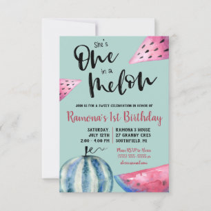 Invitation Elle est une dans un Melon !  Anniversaire de la p