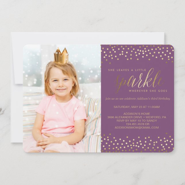 Invitation Elle Feuille une ANNIVERSAIRE DE ENFANT un peu éti (Devant)