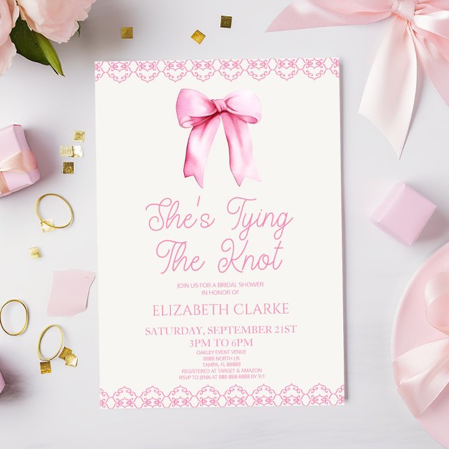 Invitation Elle joue l'invitation de la douche nuptiale Knot  (Créateur téléchargé)