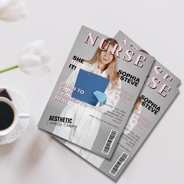 Invitation Elle l'a fait magazine d'infirmières diplômé en ph (Créateur téléchargé)