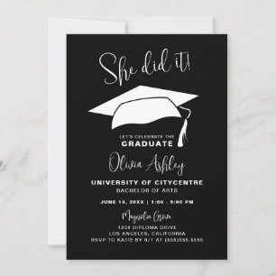 Invitation Elle L'A Fait Photo Graduation