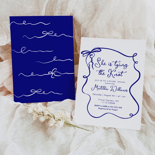 Invitation Elle liait le noeud de la marine avant de la douch (Créateur téléchargé)