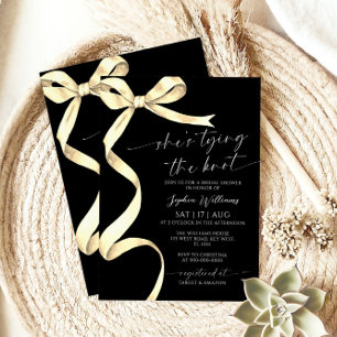 Invitation Elle noue la Fête des mariées de la boîte d'or Kno