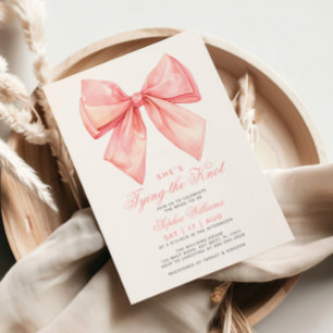 Invitation Elle noue la Fête des mariées de la cou rose
