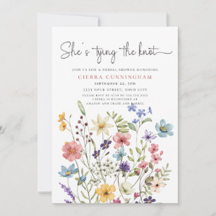 Invitation Elle noue la Fête des mariées Fleur sauvage