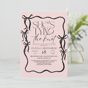 Invitation Elle noue le nœud Lancer de mariage Bow