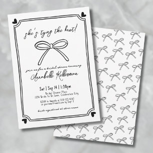 Invitation Elle Noue Le Nœud Réception de Mariage Fantaisiste