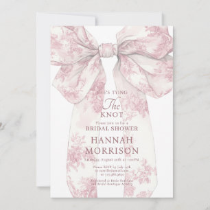 Invitation Elle Noue le Nœud Rose Toile Arc Shower de Mariée