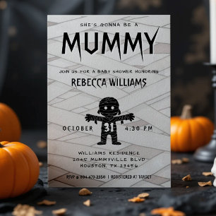 Invitation Elle va être un Baby shower d'Halloween maman