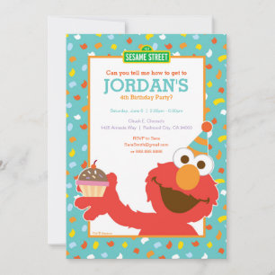 Invitation Elmo - Cupcake & Confetti 4ème anniversaire Invita