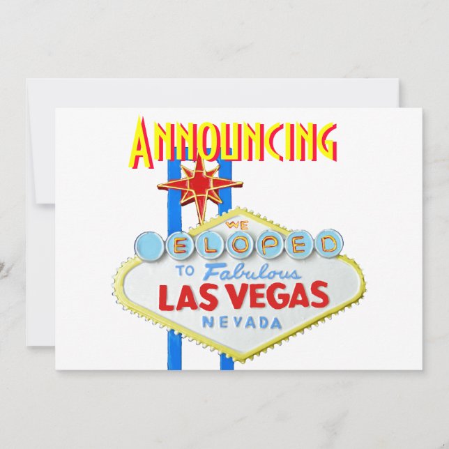 Invitation Elope Announcement Las Vegas Marriage (Devant)