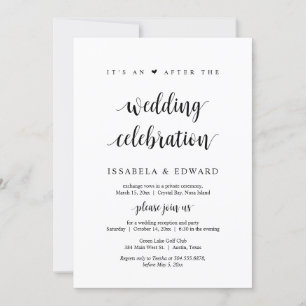 Invitation Elopement, c'est un après le mariage Party Invitat