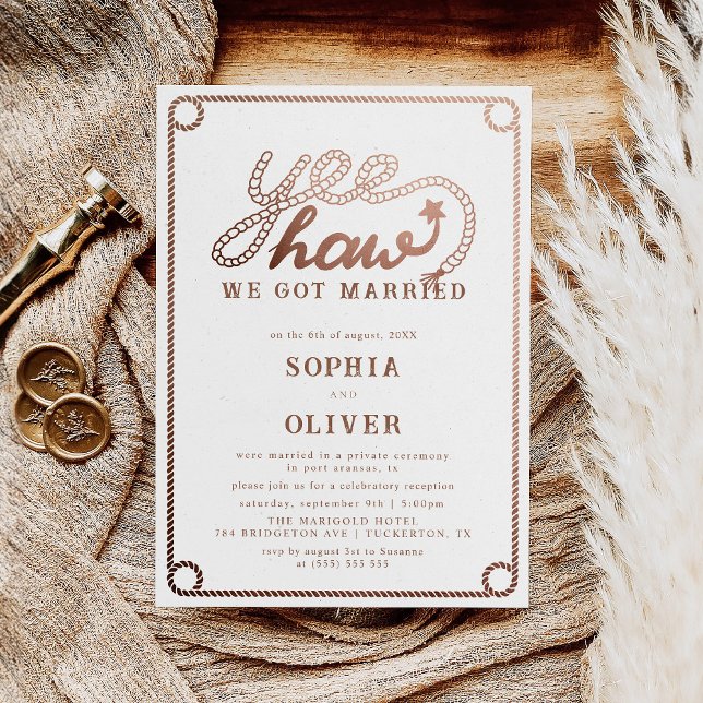 Invitation Elopement du Mariage campagnard Western Cowboy (Créateur téléchargé)