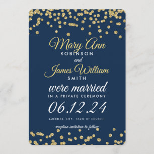 Invitation Elopement Gold Faux Parties scintillant Confetti N