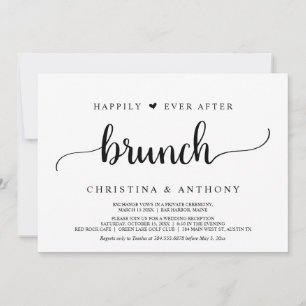 Invitation Elopement, Heureux Jamais Après Brunch, Rustique