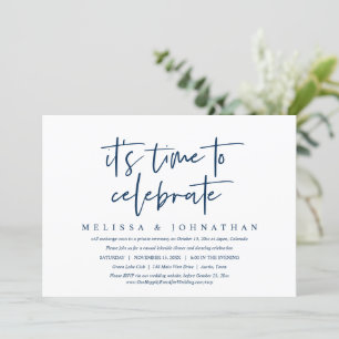Invitation Elopement Mariage décontracté, Il est temps de cél