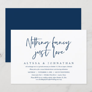 Invitation Elopement Mariage décontracté, Rien De fantaisie, 
