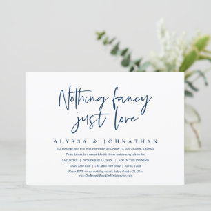 Invitation Elopement Mariage décontracté, Rien De fantaisie, 