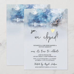 Invitation Elopement Mariage du lac Winter Mountain