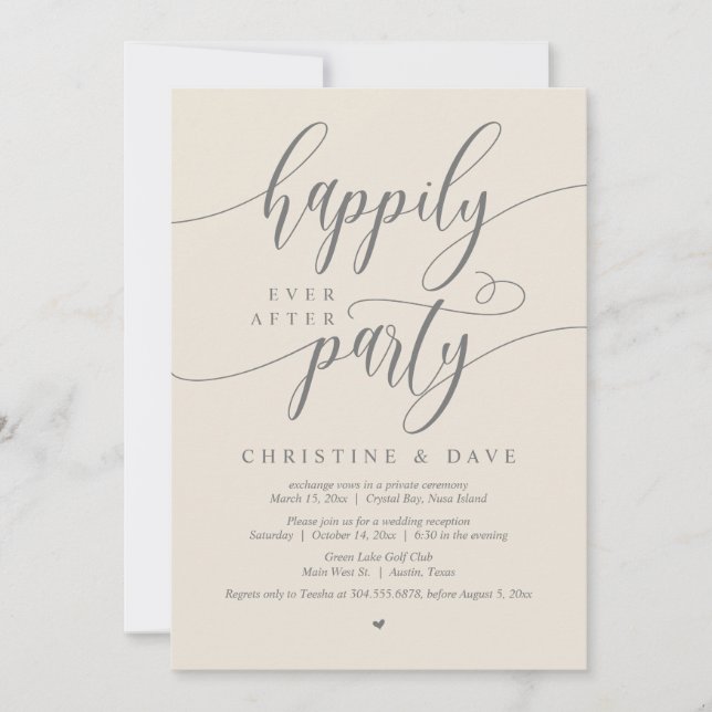 Invitation Elopement mariage, Heureusement Jamais Après La Fê (Devant)