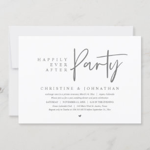 Invitation Elopement mariage, Heureusement Jamais Après La Fê