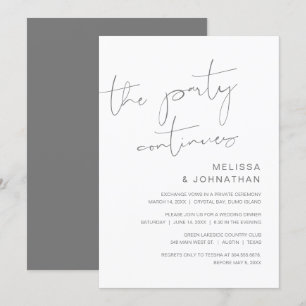 Invitation Elopement mariage, Le Parti Continue L'Invitation