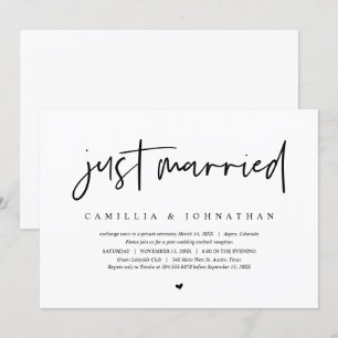 Invitation Elopement mariage, Minimaliste Moderne Juste marié