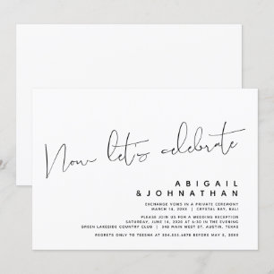 Invitation Elopement Mariage moderne, célébrons maintenant