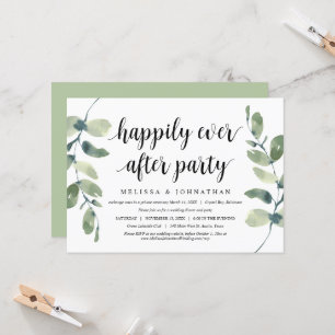 Invitation Elopement Mariage moderne, Eucalyptus vert