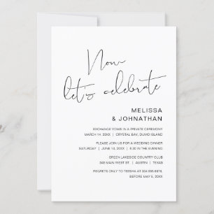 Invitation Elopement Mariage moderne, maintenant célébrons