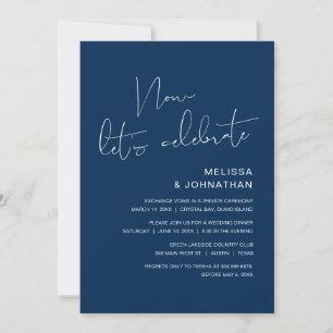 Invitation Elopement Mariage moderne, maintenant célébrons In