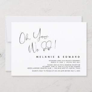 Invitation Elopement Mariage Moderne, Oh Oui, Nous L'Avons Fa